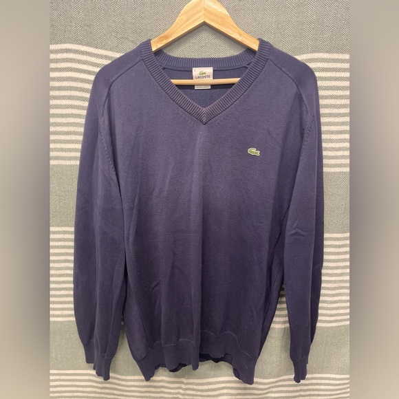 Lacoste Blue V-Neck Sweater Size 6 (XL) - Picture 1 of 3